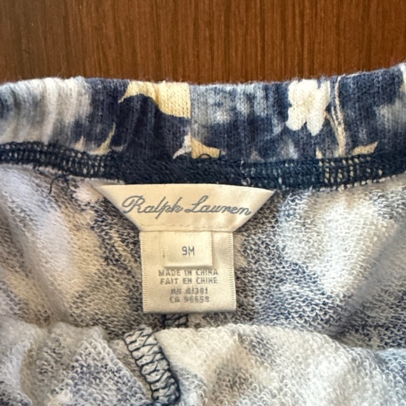 Ralph Lauren Floral Tie-Dye Blue Cotton Lounge Shorts - Picture 3 of 3